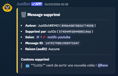 Aperçu module Modlog